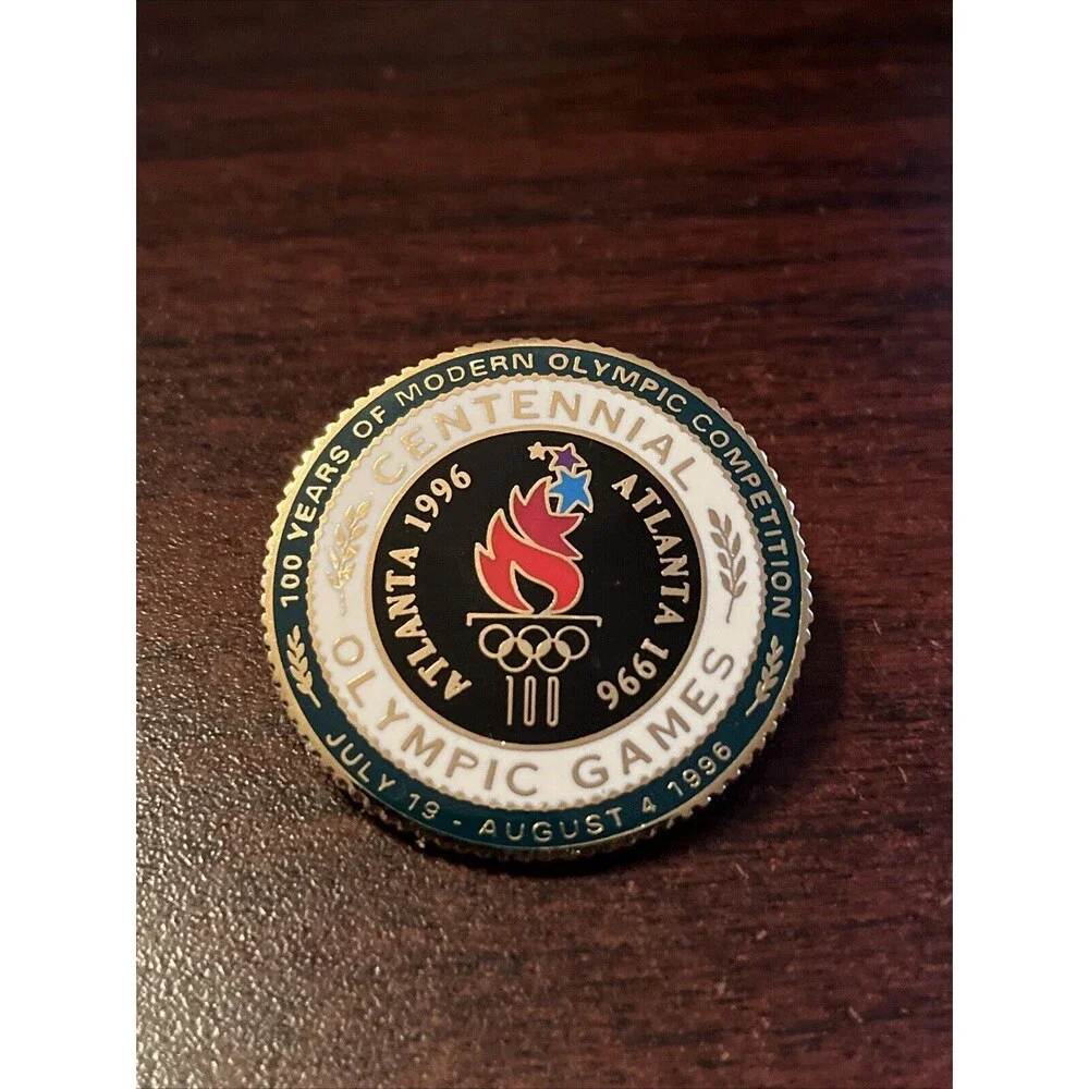 Vintage 1996 Atlanta Olympics‎ Centennial Games Round Lapel Hat Pin